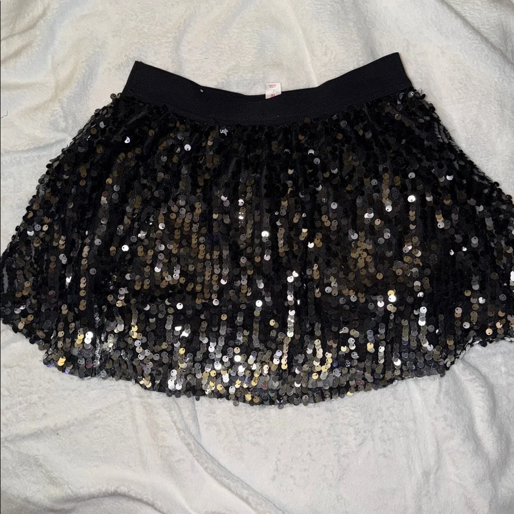 Justice black sequin skirt (shorts underneath) size 10 girls